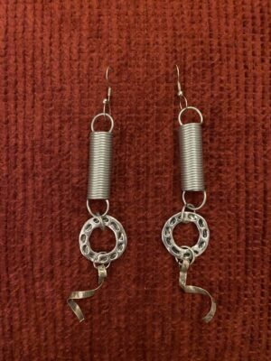 Metal Cylinder Earrings
